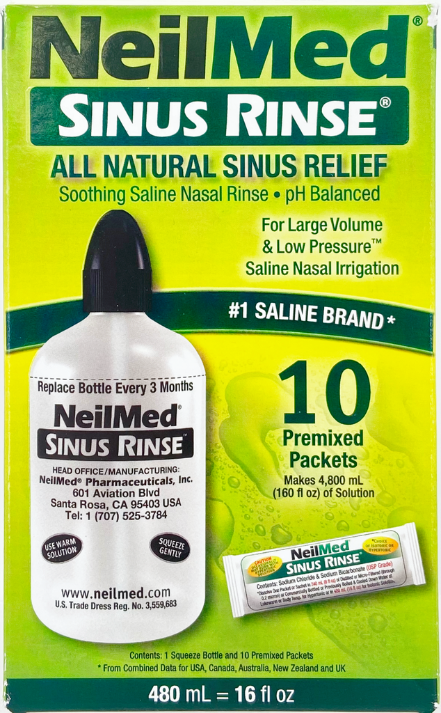 NeilMed 洗鼻器套裝 特大容量480mL/16oz (1瓶子 + 1 洗鼻鹽包 10包)